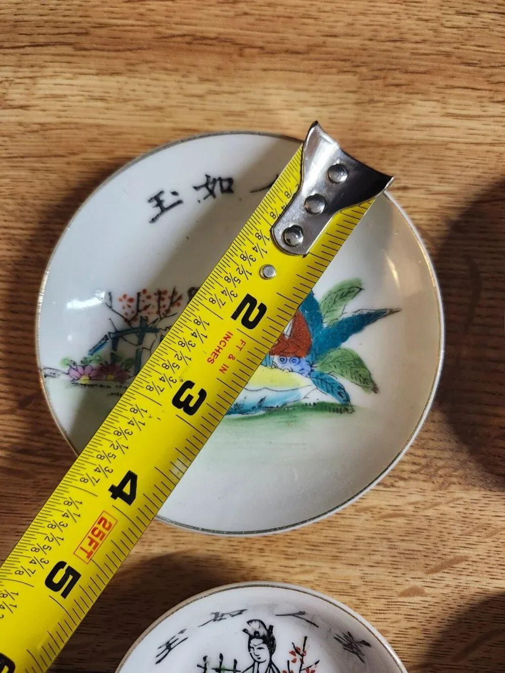 4- Small Porcelain Hand Painted Chinese Sauce Bowls